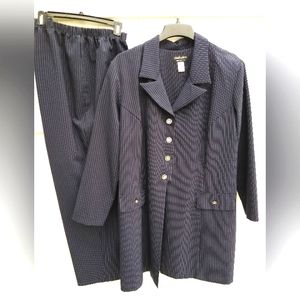 Chad's Place 2 Pc. Blue w/white Pinstripes suit.  Size 22W